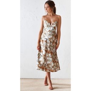Floral midi cocktail dress